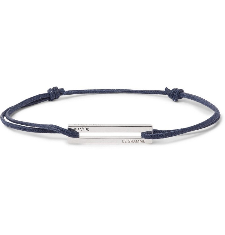 Photo: Le Gramme - 17/10 Cord and Sterling Silver Bracelet - Navy