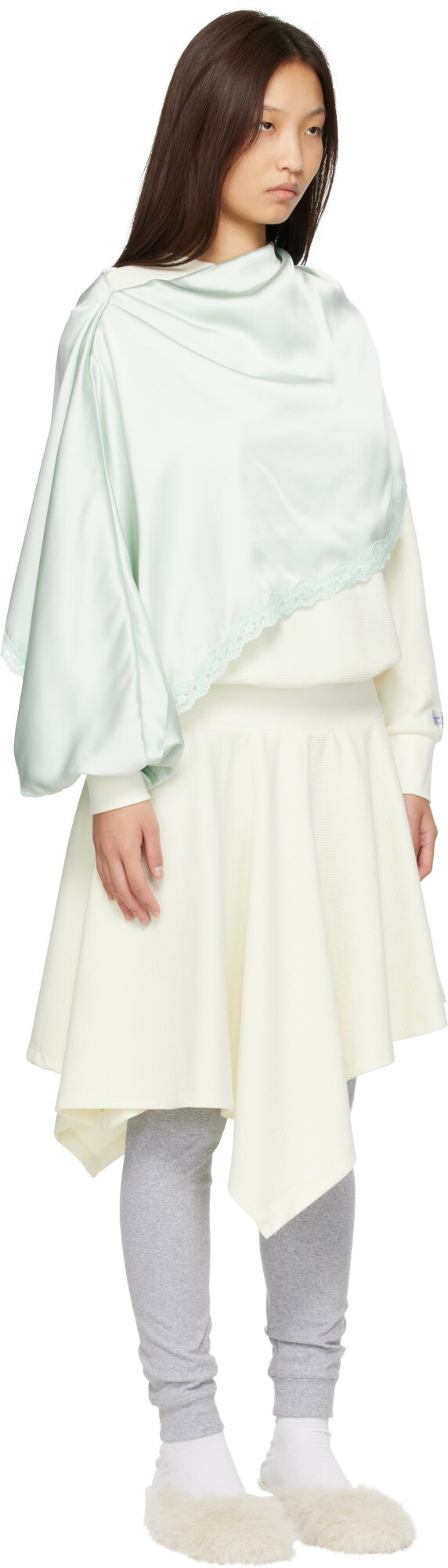 Sandy Liang Off-White Tulsa Midi Dress