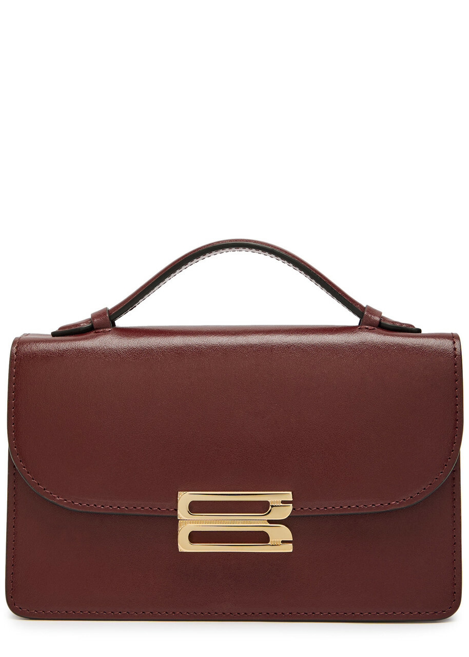 Victoria Beckham Dorian Mini Grained-leather top Handle bag - Burgundy - One Size