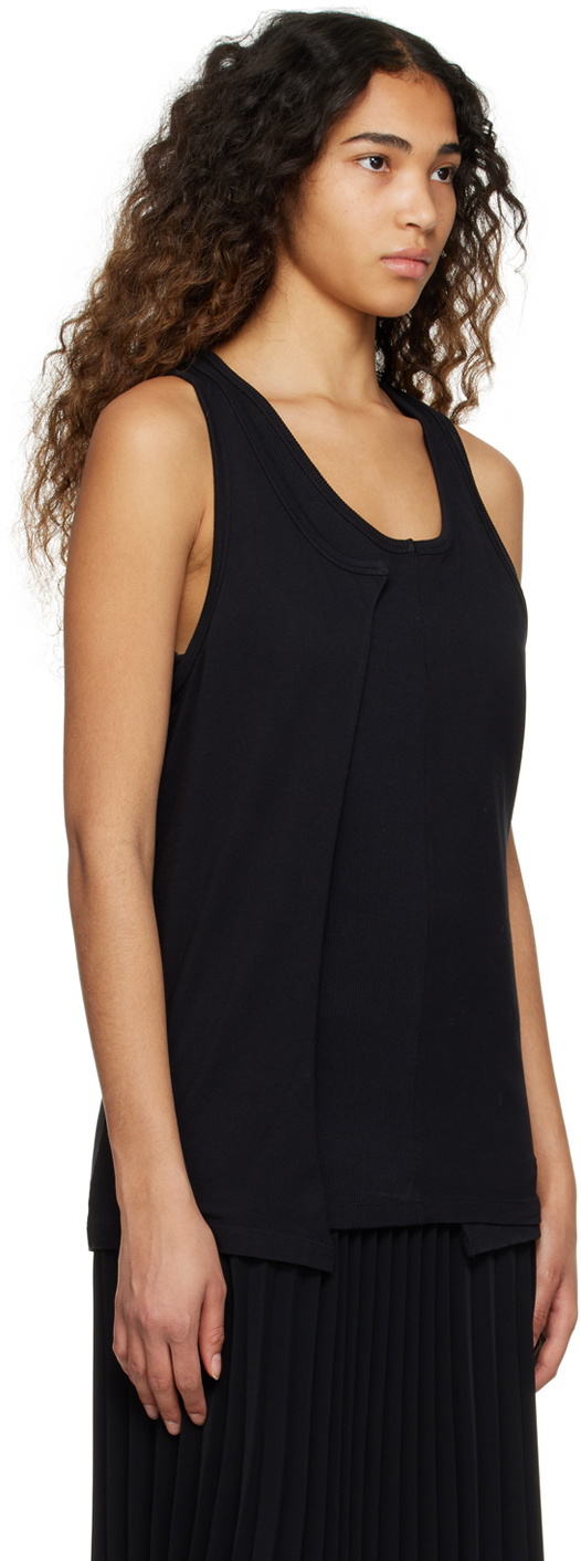 MM6 Maison Margiela Black Spliced Tank Top MM6 Maison Margiela