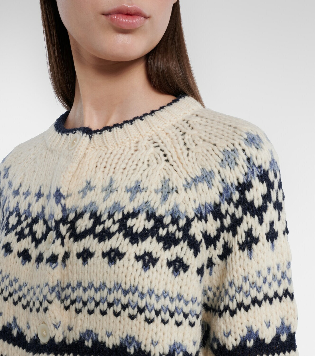 Velvet Tovah Fair Isle wool-blend cardigan