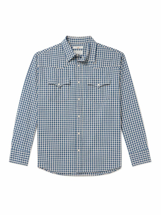 Photo: Nudie Jeans - Sigge Gingham Organic Cotton Western Shirt - Blue