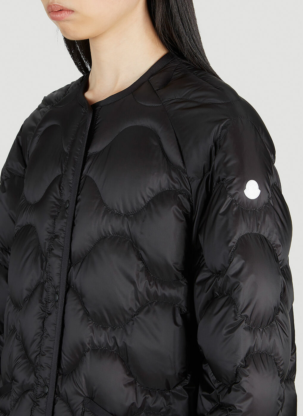 4 Moncler Hyke - Nadelhornis Long Coat in Black