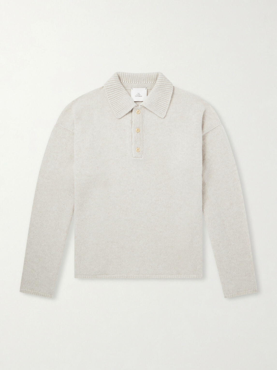 The Elder Statesman - Dume Rugby Cashmere Polo Sweater - Neutrals