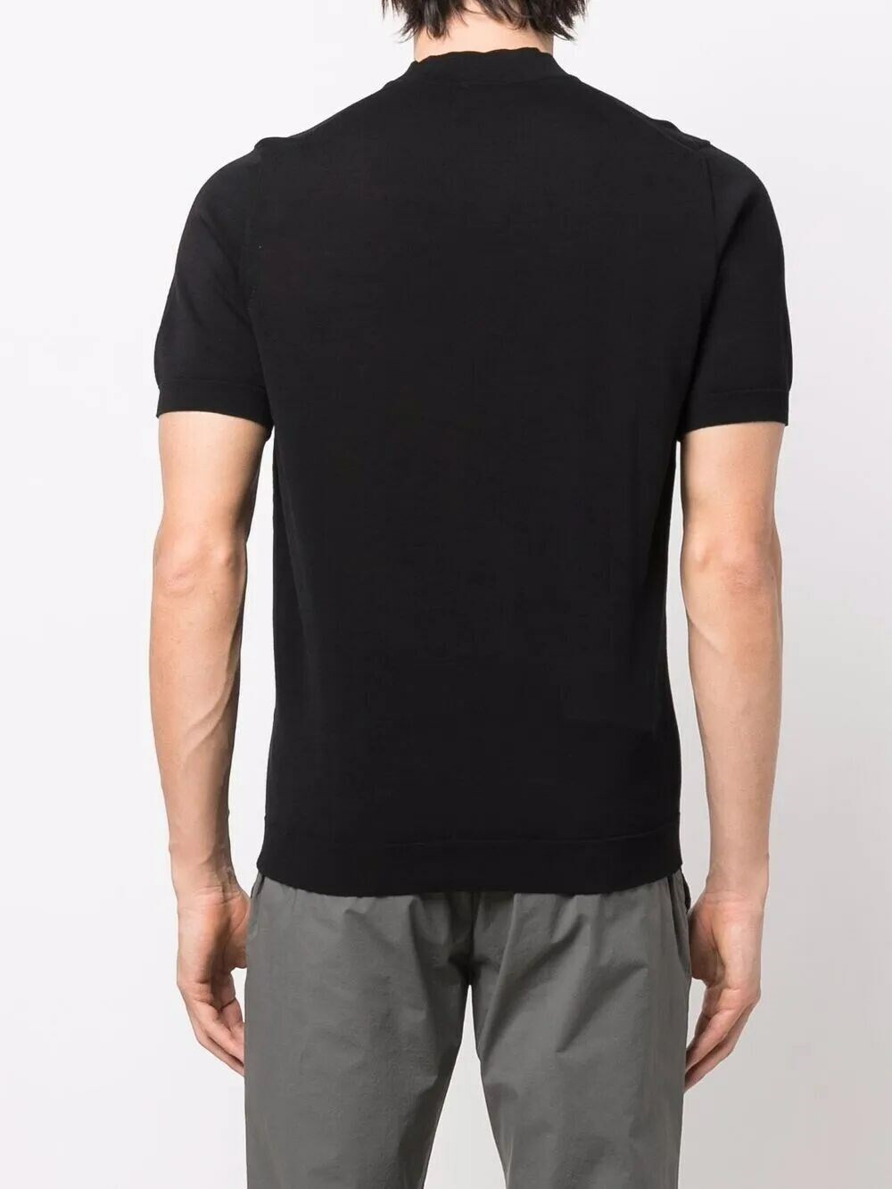 Drumohr Short Sleeves Turtle Neck T-Shirt in Black