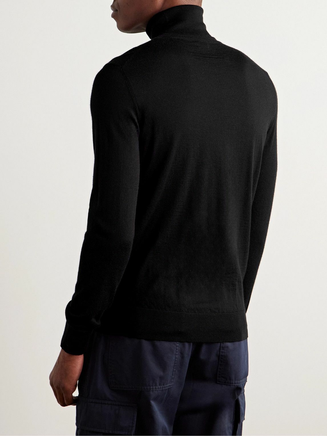 Zegna - Cashmere and Silk-Blend Rollneck Sweater - Black