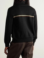 Paul Smith - Stripe-Trimmed Wool Zip-Up Cardigan - Black