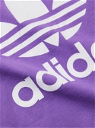ADIDAS ORIGINALS - Logo-Print Colour-Block Cotton-Jersey T-Shirt - Purple - L