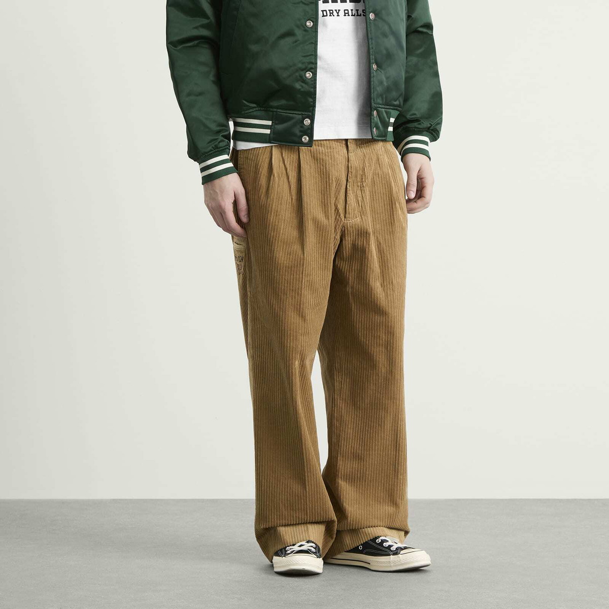 Human Made Men's Corduroy Pleated Trousers in Beige