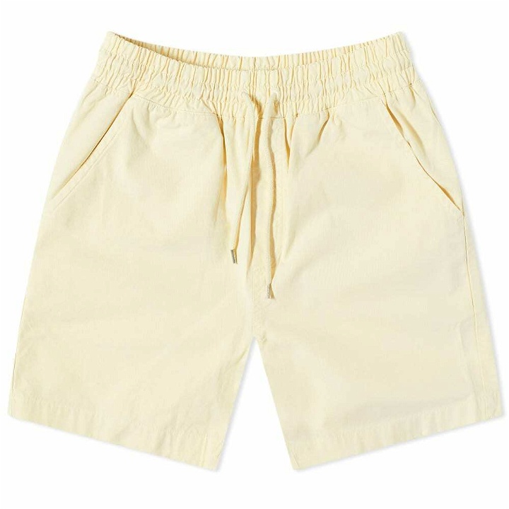 Photo: Colorful Standard Men's Organic Twill Short in Soft Yellow