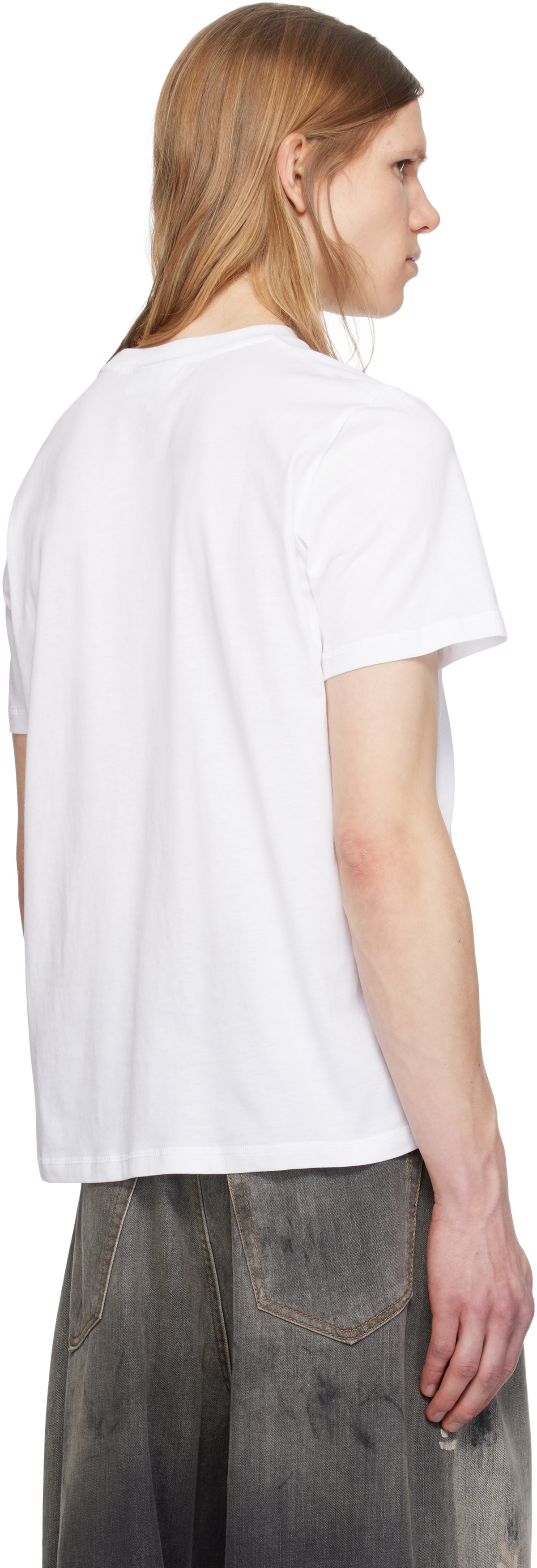 GANNI White Relaxed O-Neck T-shirt