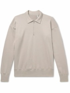 Kaptain Sunshine - Suvin Cotton-Jersey Half-Zip Sweatshirt - Brown