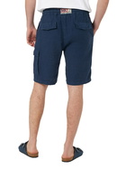 MC2 Saint Barth Man Navy Blue Linen Bermuda Marseille