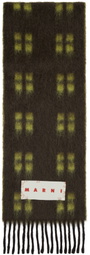 Marni Brown & Green Square Motif Scarf