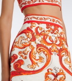 Dolce&Gabbana Printed cotton and linen-blend miniskirt