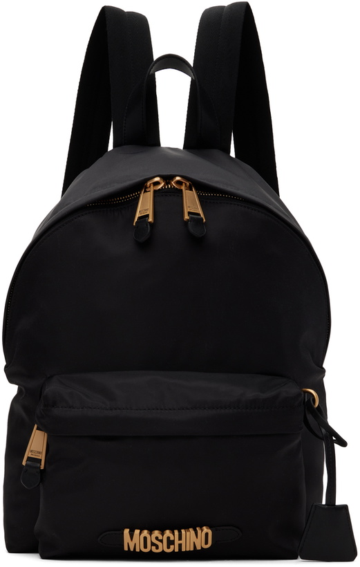 Photo: Moschino Black Logo Backpack