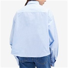 AMI Paris Women's Tonal ADC Cropped Oversized Shirt in Cashmere Blue