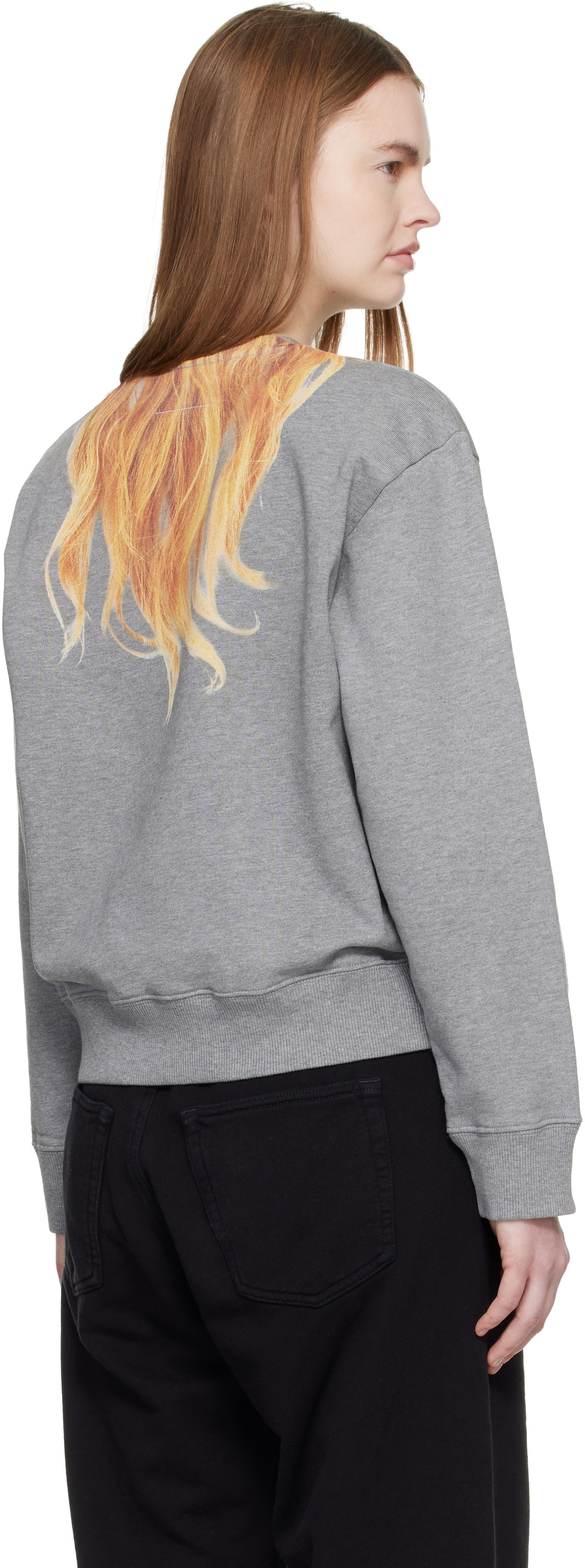 MM6 Maison Margiela Gray Unbrushed Cotton Sweatshirt