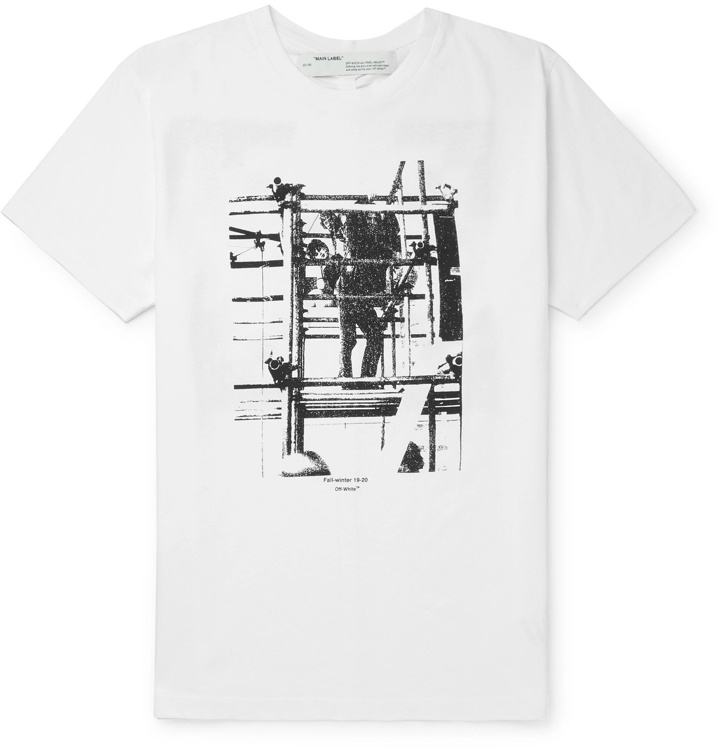 Photo: Off-White - Slim-Fit Printed Cotton-Jersey T-Shirt - White