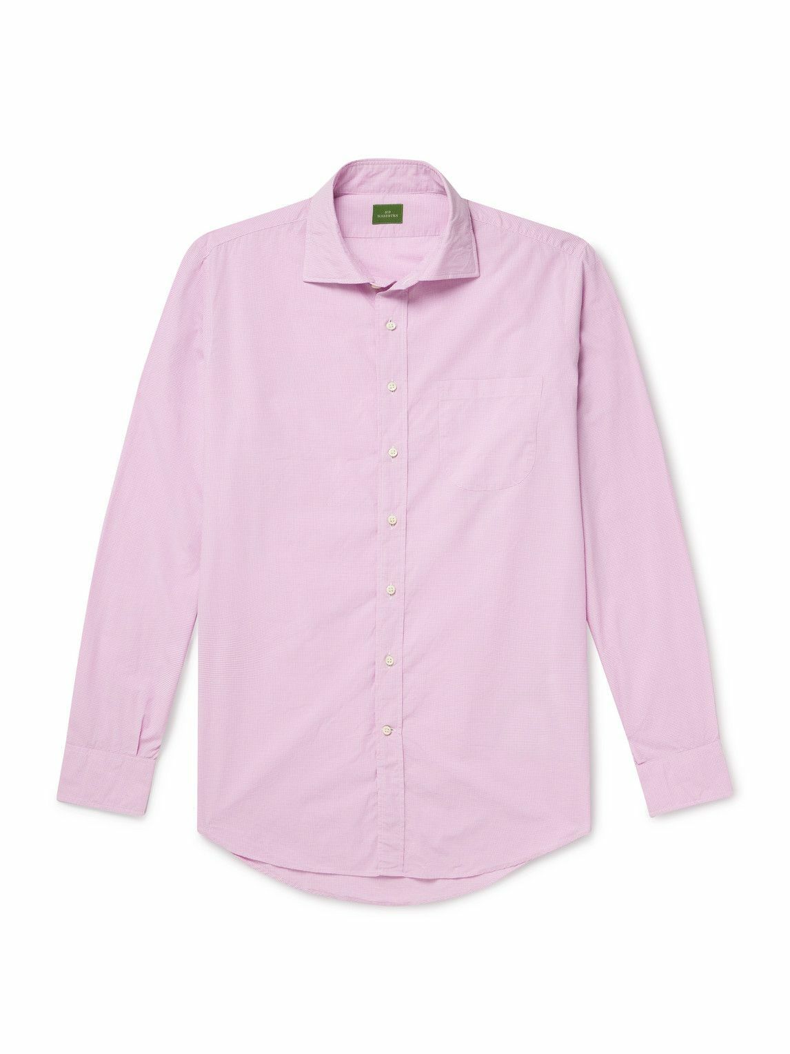 Sid Mashburn - Spread-Collar Checked Cotton-Poplin Shirt - Pink