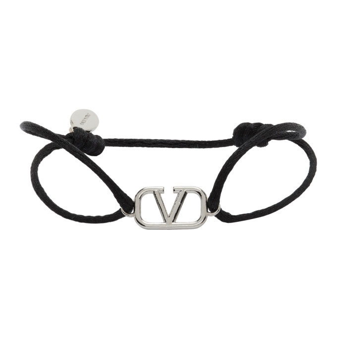 Photo: Valentino Garavani Black Cord VLogo Bracelet