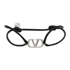 Valentino Garavani Black Cord VLogo Bracelet