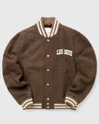 Les Deux Varsity Herringbone Wool Jacket Brown - Mens - Bomber Jackets/College Jackets