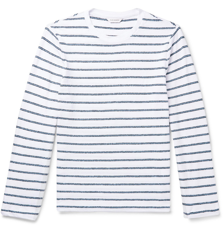 Photo: Club Monaco - Striped Cotton-Terry T-Shirt - White