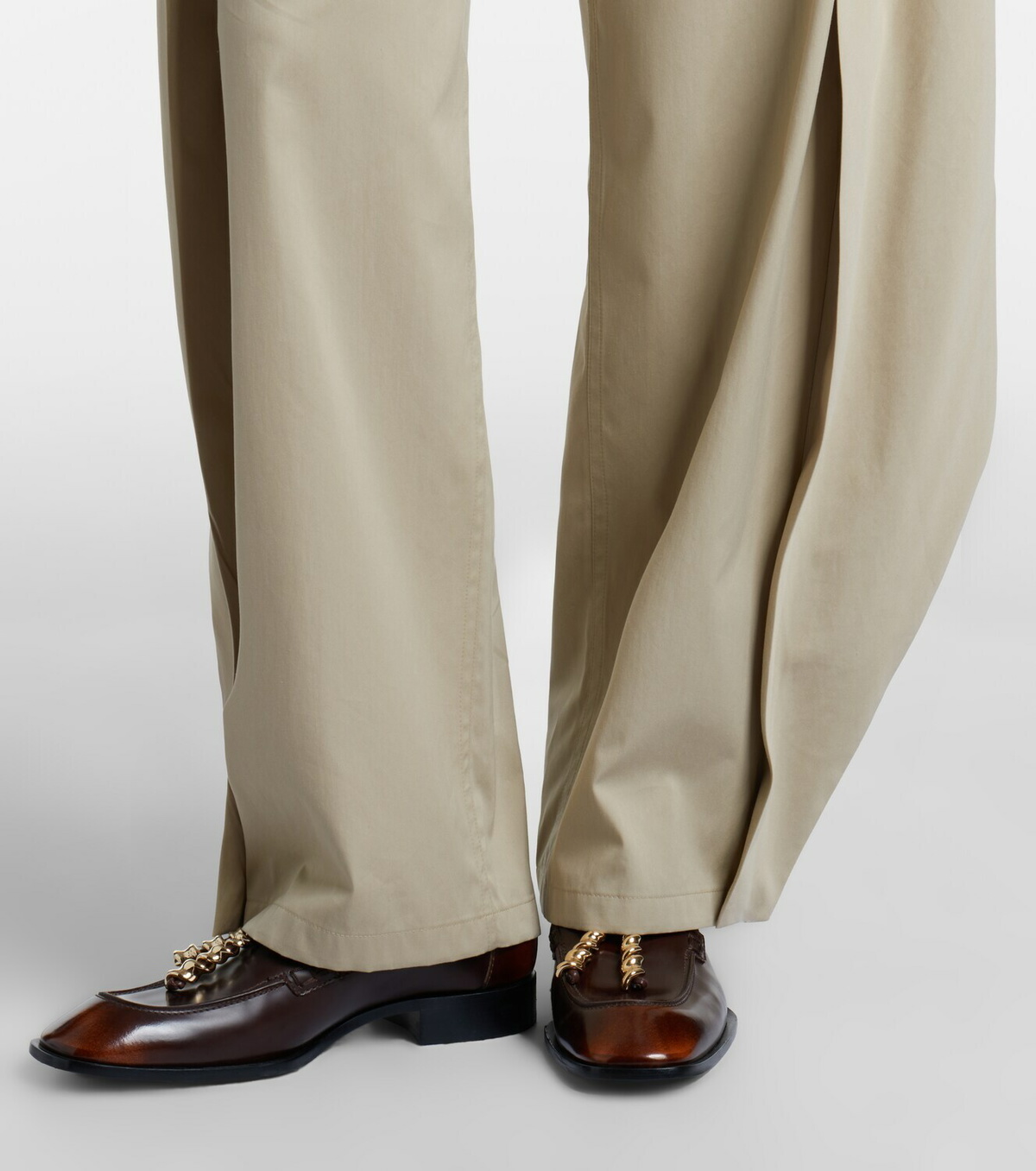 Loewe Cotton and silk gabardine wide-leg pants