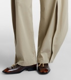Loewe Cotton and silk gabardine wide-leg pants