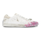 Golden Goose White Skate Paint Tape Sneakers