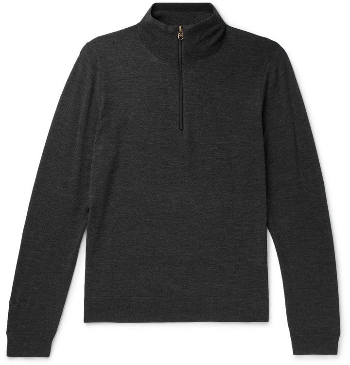 Photo: Paul Smith - Merino Wool Half-Zip Sweater - Men - Charcoal