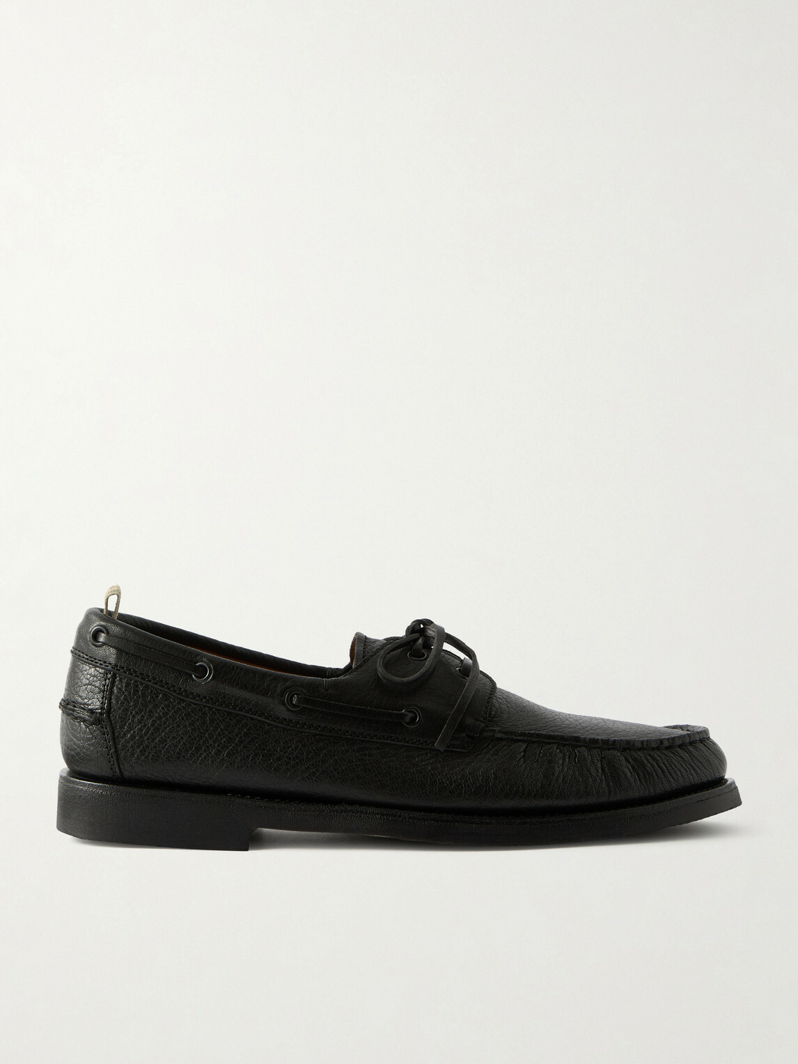 Officine Creative - Balfron Leather Boat Shoes - Black