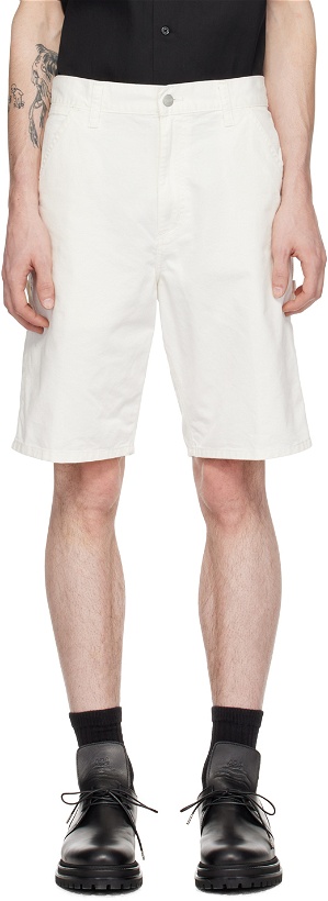 Photo: Carhartt Work In Progress Off-White Single Knee Shorts