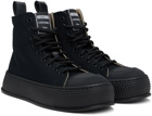 Moschino Black Bumps & Stripes High-Top Sneakers