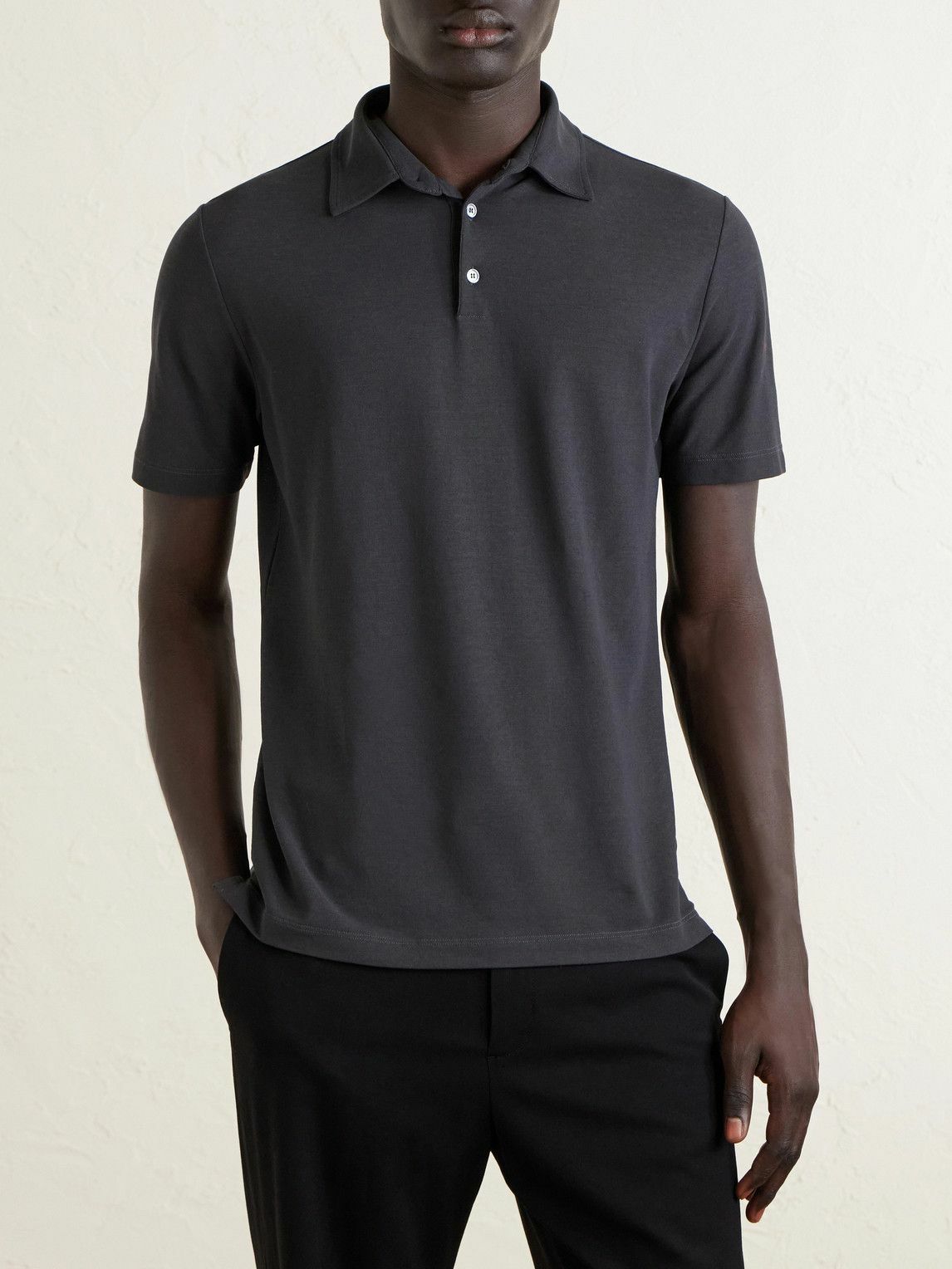 Slowear - Organic Cotton Polo Shirt - Black