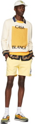 Casablanca Off-White & Yellow Knit Logo Sweater