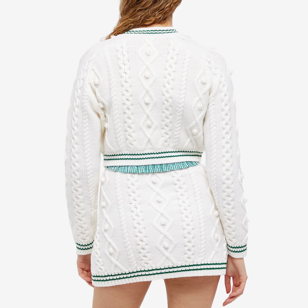 Shrimps Women's Mia Cropped Cardigan in Cream/Green