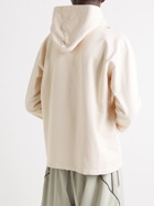 Balenciaga - RuPaul Oversized Distressed Logo-Print Cotton-Jersey Hoodie - Neutrals