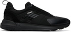 Hugo Black Printed-Logo Sneakers