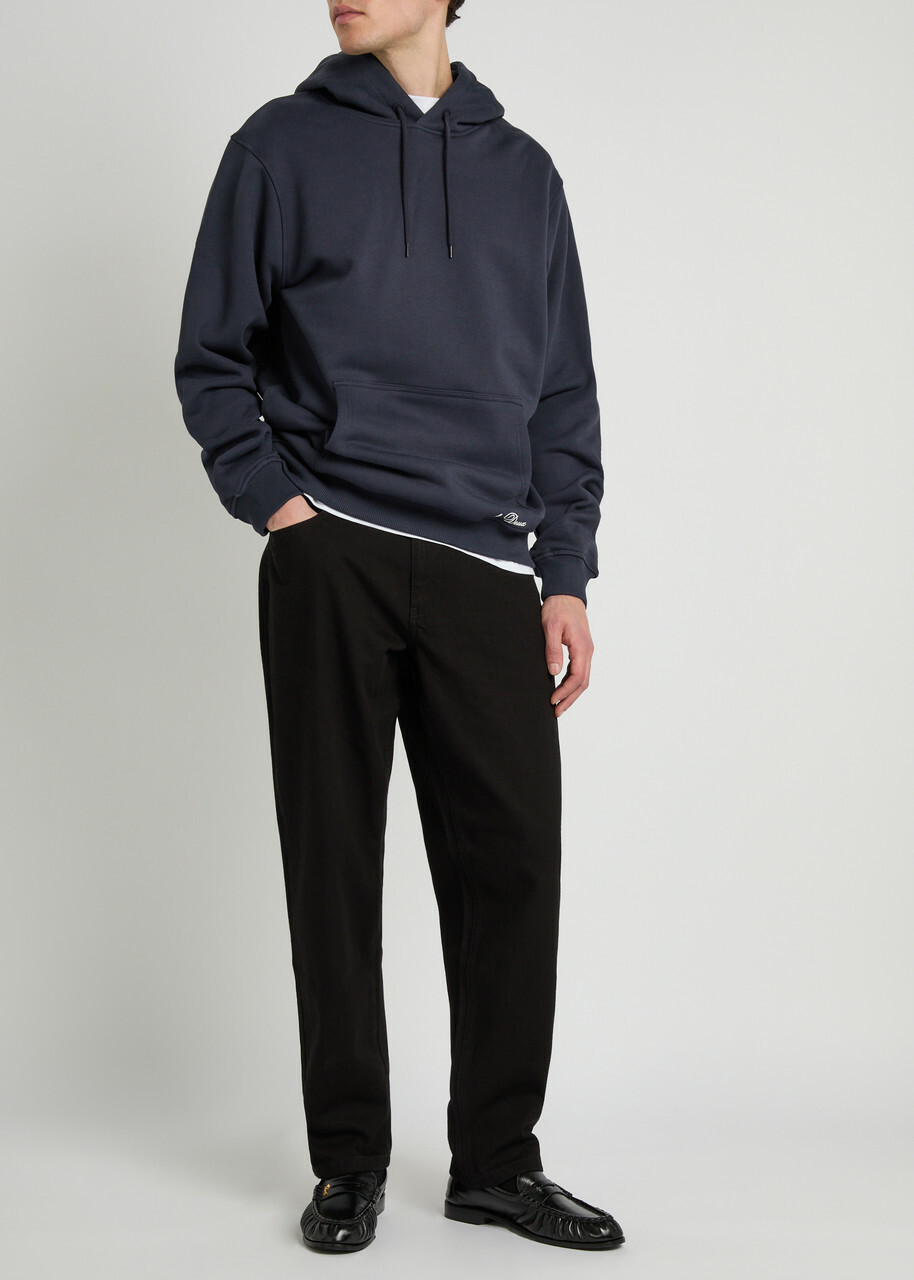 Les Deux Ben Artist Hooded Cotton Sweatshirt Navy