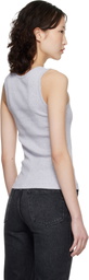 Maison Kitsuné Gray Baby Fox Ribbed Tank Top