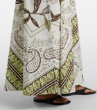 Tory Burch Printed belted cotton-blend maxi dress