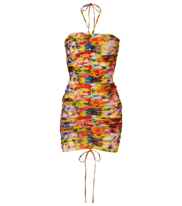Photo: Dolce&Gabbana Ruched floral halterneck minidress