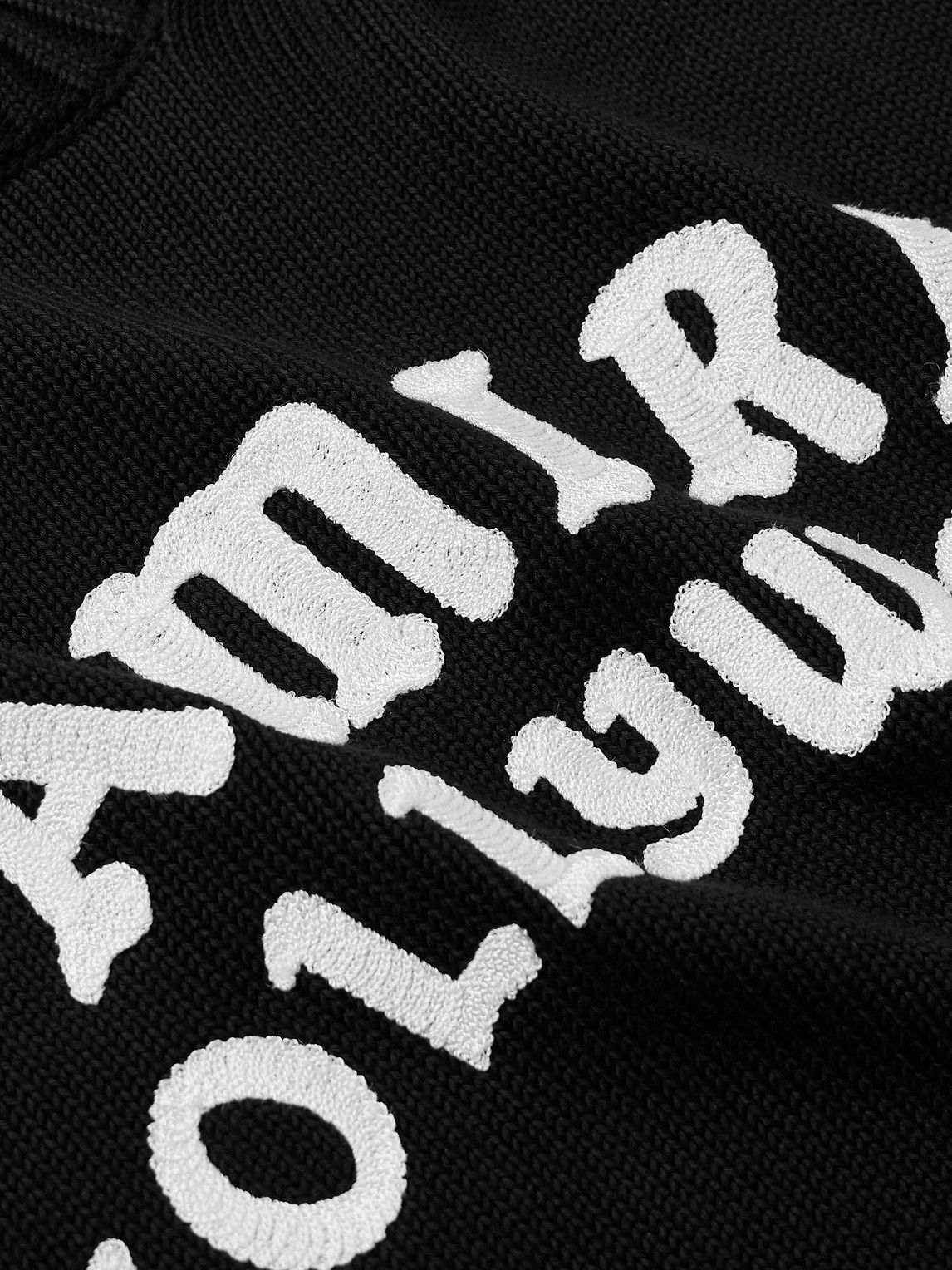AMIRI - Hollywood Logo-Embroidered Cotton Sweater - Black Amiri