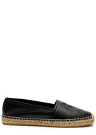 Saint Laurent Logo-embossed Leather Espadrilles Black