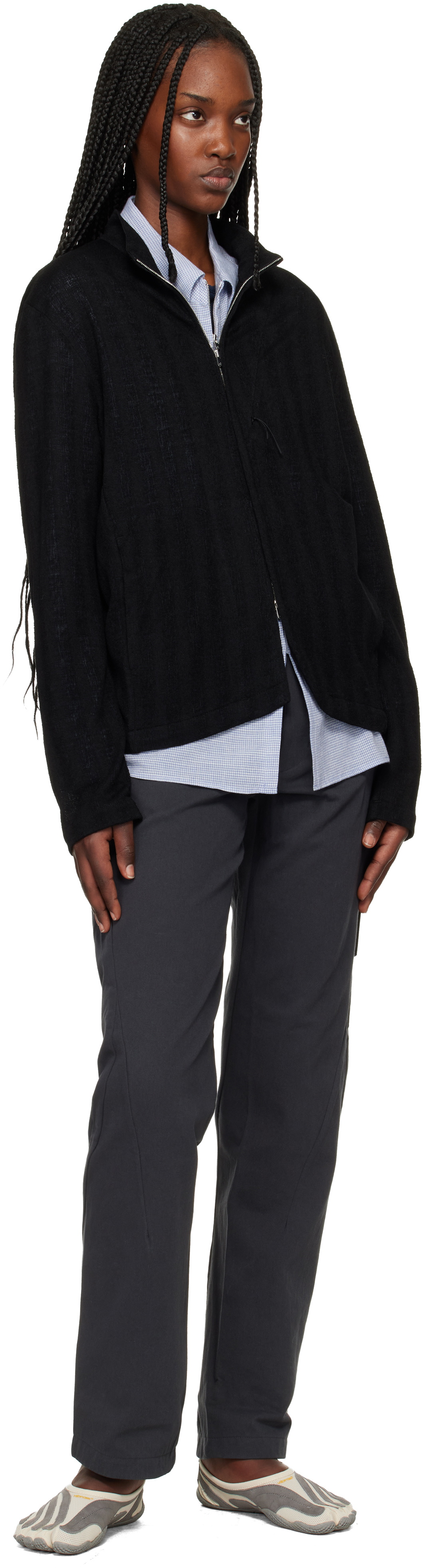 POST ARCHIVE FACTION (PAF) Black Zip Track Jacket
