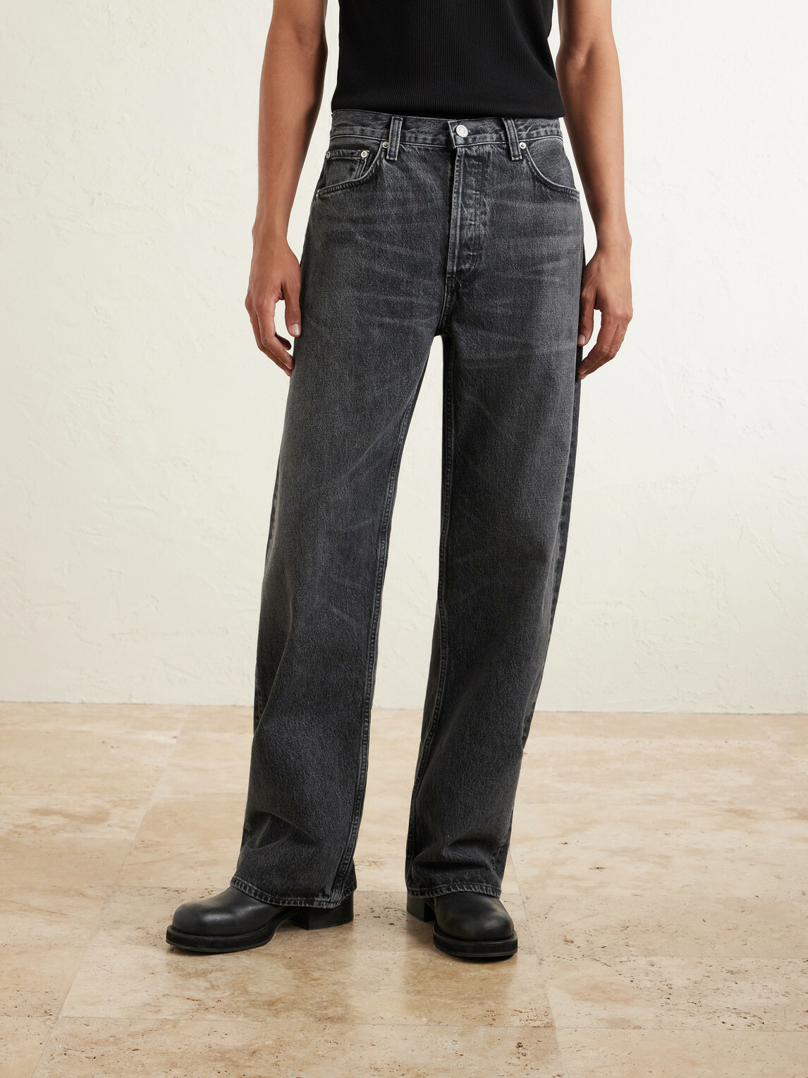 AGOLDE - Afton Straight-Leg Recycled Jeans - Black