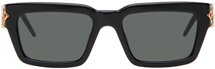Photo: Casablanca Black Monogram Plaque Sunglasses