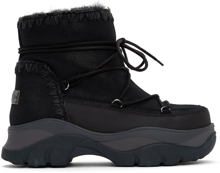 Photo: Mou Black Chunky Sneaker Lace-Up Boots